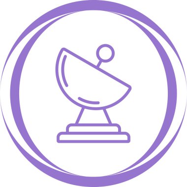 Uydu Tabağı web simgesi, basit vektör illüstrasyonu