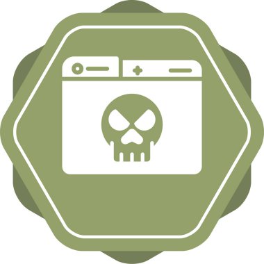 kafatası ikonu teknolojisi uyarı vektörü çizimi