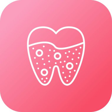 Diş kalkülüs çizgisi simgesi. Tatar, diş eti iltihabı. Vektör illüstrasyonu