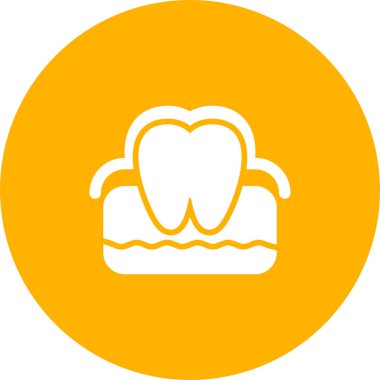 Diş minesi simgesinin basit çizimi