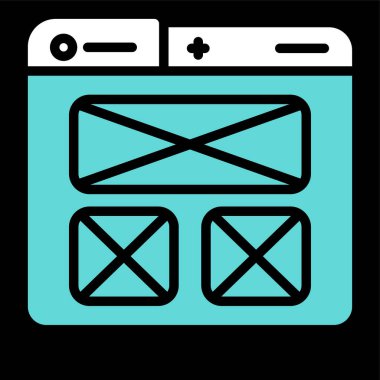 Ui Tasarım simgesi, web sitesi tasarımı ve vektör illüstrasyonu