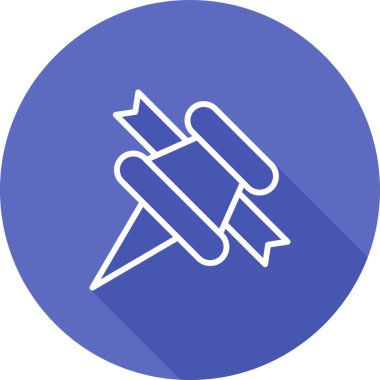 Kurdeleli Pushpin. Web basit illüstrasyonu