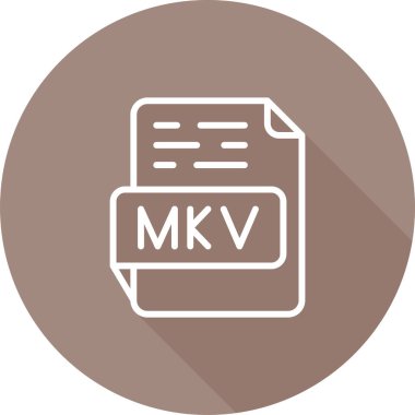 mkv dosya biçimi simgesi, vektör illüstrasyonu