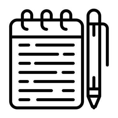 Memo pad modern simgesinin vektör illüstrasyonu