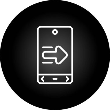 Sağ oklu cep telefonu. Web simgesi vektör tasarımı