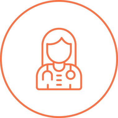 Kadın doktor web simgesi, illüstrasyon 