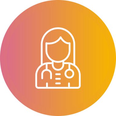 Kadın doktor web simgesi, illüstrasyon 