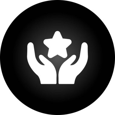 Eller simgesi olan yıldız, başarı konsepti vektör çizimi