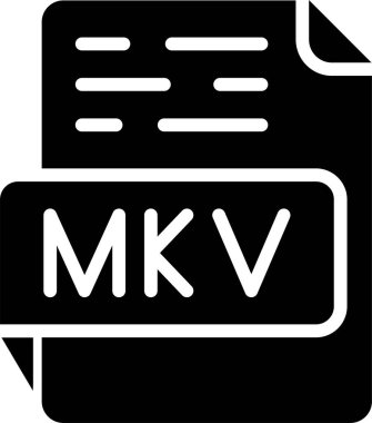 mkv dosya biçimi simgesi, vektör illüstrasyonu