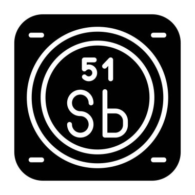 Antimon kimyasal element ağı basit illüstrasyon