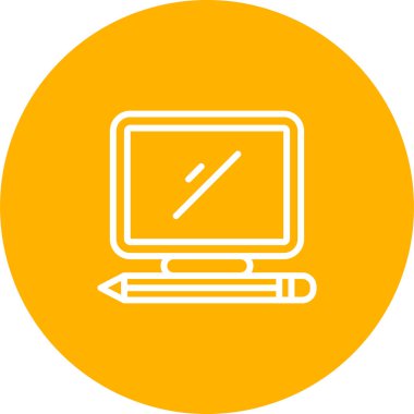 Masaüstü bilgisayar simgesi vektör çizimi 