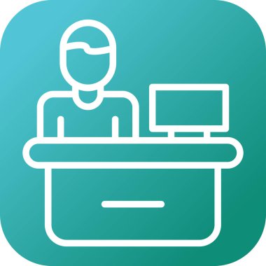 Yardım masası servis simgesi, vektör illüstrasyonu 