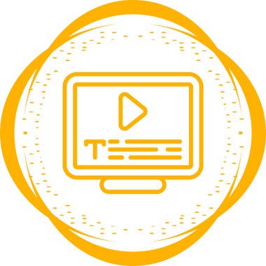 altyazı simgesi. Beyaz arkaplanda izole edilmiş doğrusal biçim işareti. Vektör illüstrasyonu.