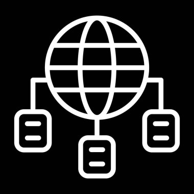 Servis simgesi olarak ağ, vektör illüstrasyonu 