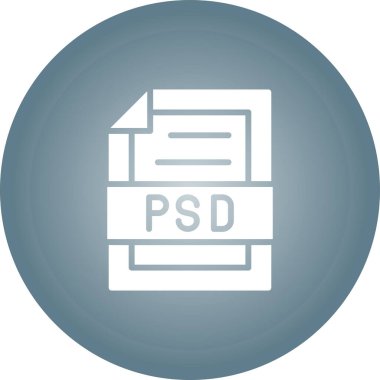 Psd Dosya simgesi, basit vektör illüstrasyonu