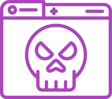 kafatası ikonu teknolojisi uyarı vektörü çizimi