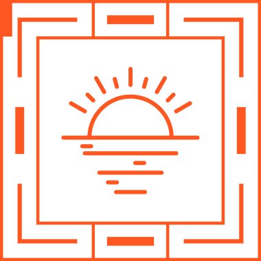  Gün batımı web simge vektör çizim  