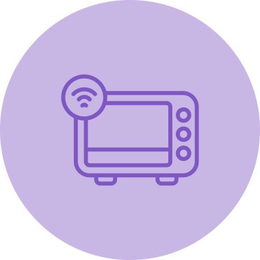 Smart Oven web simgesi, basit vektör illüstrasyonu