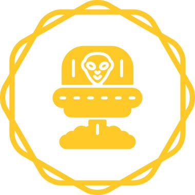 Uzay gemisi web simgesi, vektör illüstrasyonu      