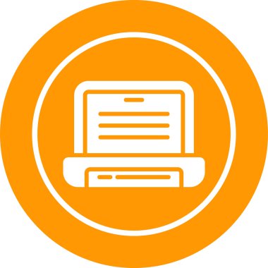 dizüstü bilgisayar simgesi, vektör illüstrasyonu basit tasarım