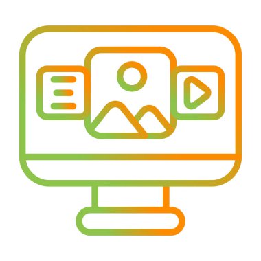 bilgisayar ekranı simgesi, vektör illüstrasyonu basit tasarım