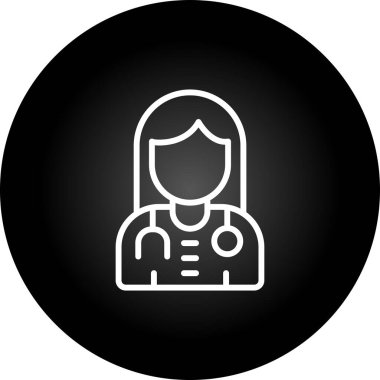 Kadın doktor web simgesi, illüstrasyon 