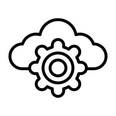 bulut hesaplama simgesi, vektör illüstrasyonu