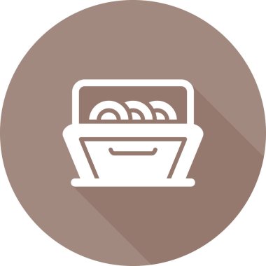 Bulaşık makinesi. Web simgesi basit illüstrasyon