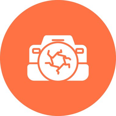 DSLR kamera simgesi, vektör illüstrasyonu 