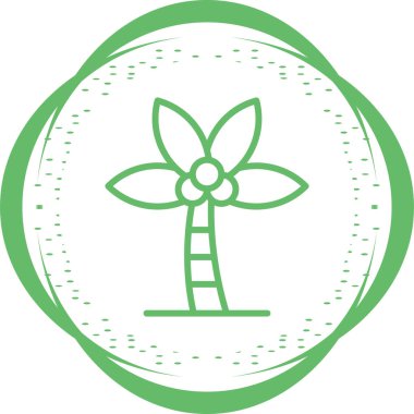 Palmiye ağacı, basit ikon vektör çizimi