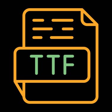 TTF file format icon, vector illustration clipart