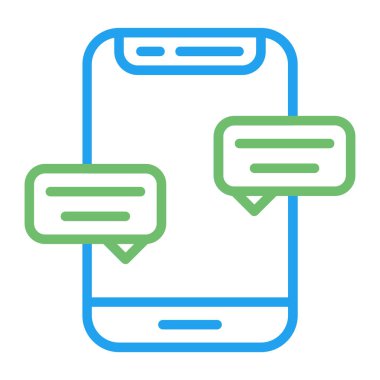 Mobil sohbet simgesi vektör illüstrasyonu 