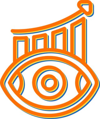 Tahminsel Analitik Göz Görme Simgesi Vektör İllüstrasyonu 