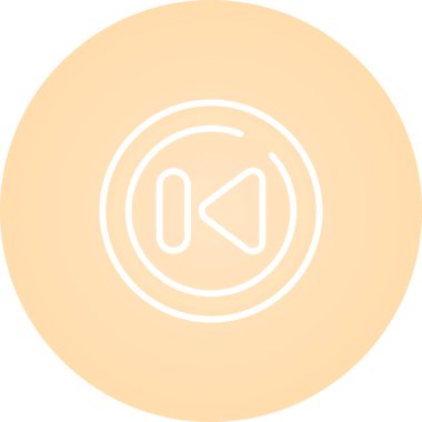 vector illustration,  Rewind Circle Icon