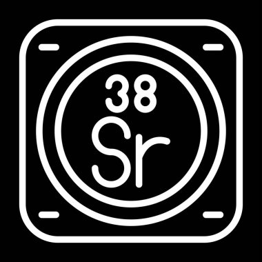 Stronsiyum kimyasal element simgesi beyaz arkaplanda izole edildi 
