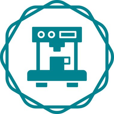 Kahve Makinesi web simgesi, basit vektör illüstrasyonu