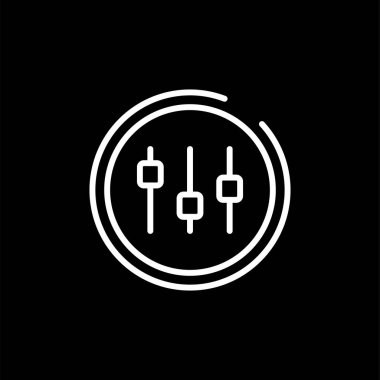 Müzik Eşitleyici Çember simgesinin vektör çizimi  