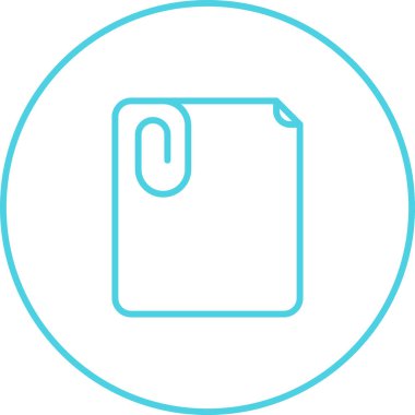 Kağıt ataç kağıt simgesi, vektör illüstrasyonu 