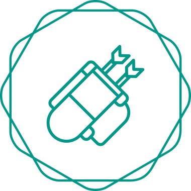 Oklarla dolu bir ok kılıfının basit simgesi, vektör illüstrasyonu