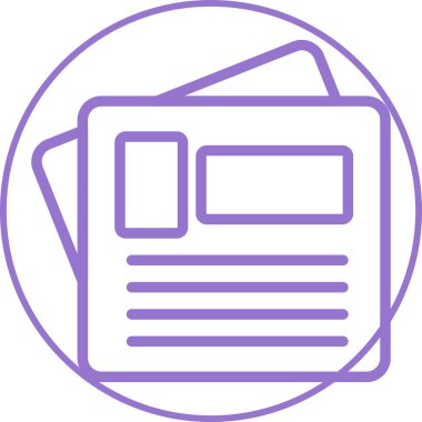 Gazete ikonu. Basit resimleme