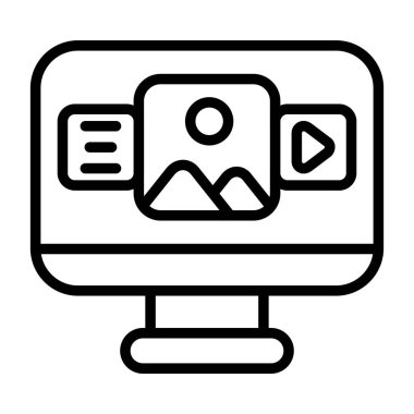 bilgisayar ekranı simgesi, vektör illüstrasyonu basit tasarım