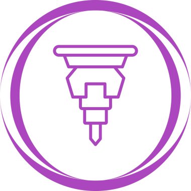 Diş matkabı olan dişler basit simge, web illüstrasyonu