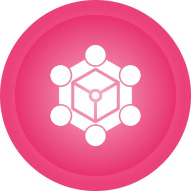 Blockchain ağı. Web simgesi basit illüstrasyon 