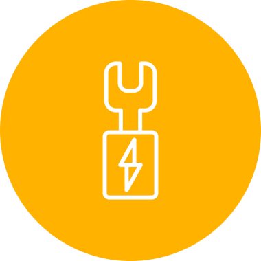 Beyaz Arkaplanda Kablo Uçbirim Simgesi İzole Edildi 