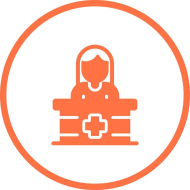 Klinik ikon vektör illüstrasyonunda resepsiyonist