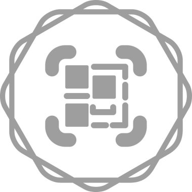 QR kod tarayıcı simgesi, basit vektör illüstrasyonu