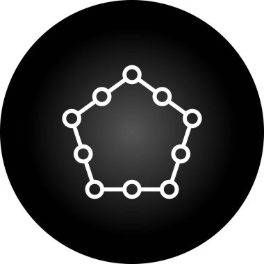 Yuvarlak köşeli altı köşeli simge ana hatlı vektör çizimi düz resim biçimi