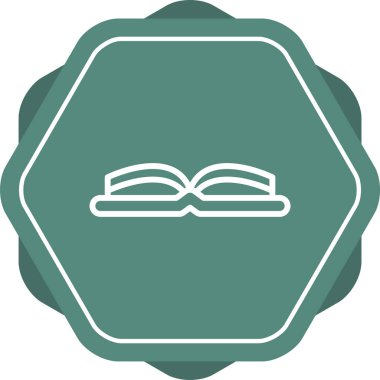 Kitap web simgesi aç, basit illüstrasyon