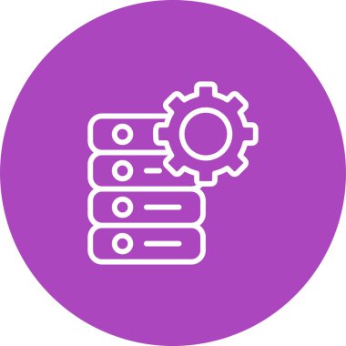 Veritabanı yönetimi. Web simgesi basit illüstrasyon