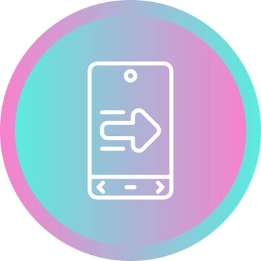 Sağ oklu cep telefonu. Web simgesi vektör tasarımı